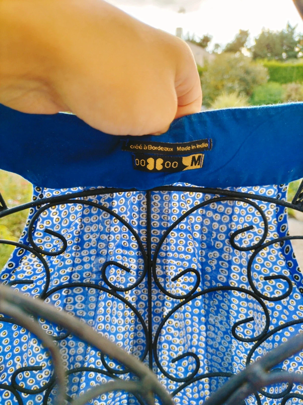 Robe épaule nues bleu femme coton – photo 6